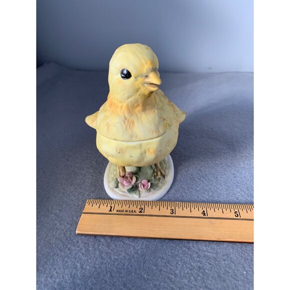 Vintage Lefton China Porcelain Baby Chick Trinket Box with Lid 1960s - Picture 11 of 12